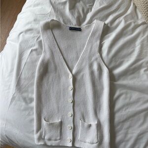 Brandy Melville White Button Down Knit Vest